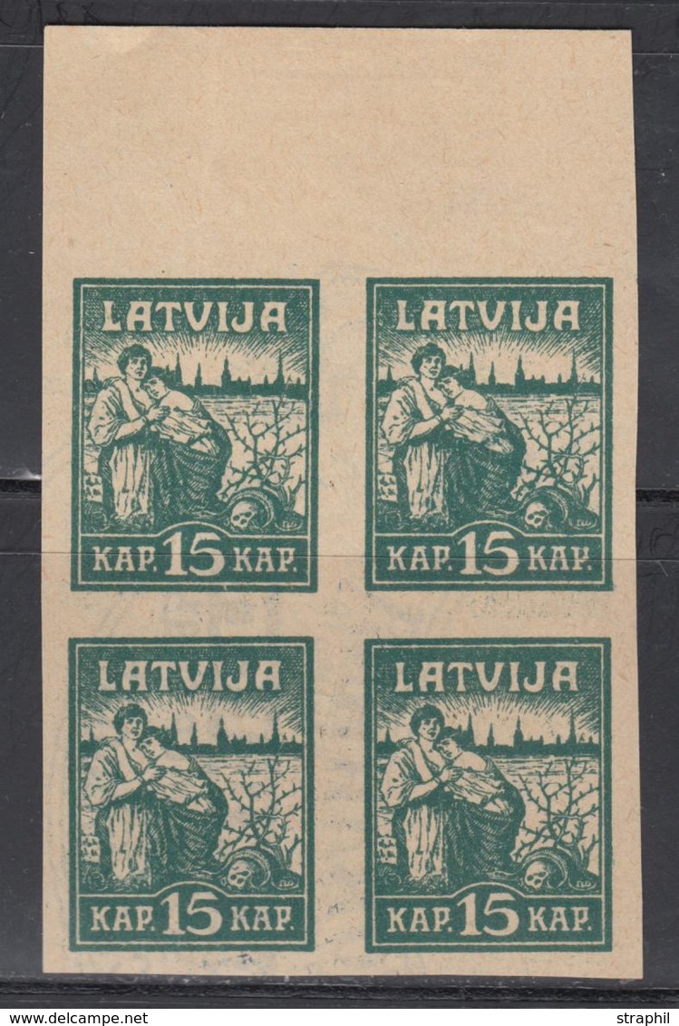 (*) LETTONIE - (*) - N°35 - Bloc De 4 - BDF - ND - Essai Imprimé S/papier Publicitaire - TB - Lettland