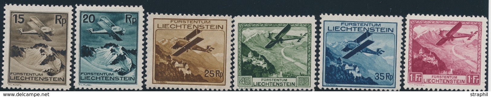 * LIECHTENSTEIN - POSTE AERIENNE - * - N°1/6 - TB - Unused Stamps