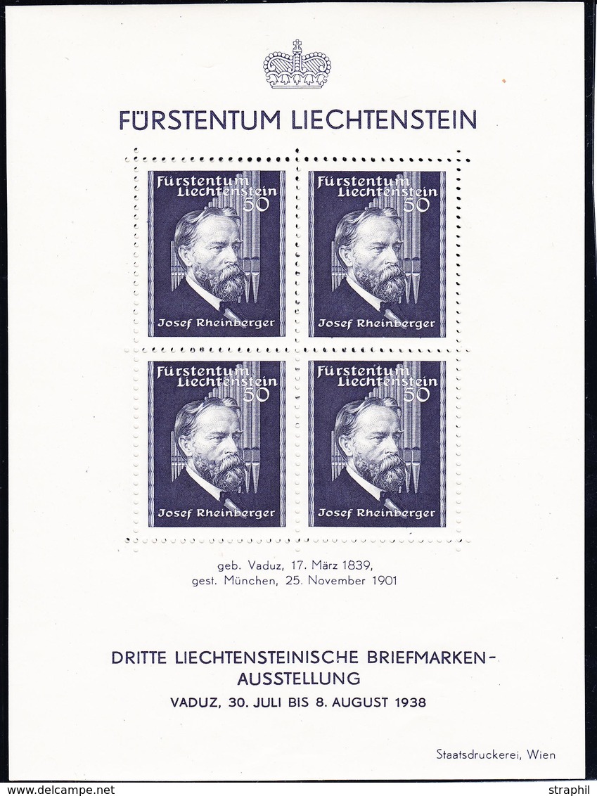 */O LIECHTENSTEIN - BLOCS FEUILLETS - */O - N°3 X2 - 1 Ex * Et 1 Ex Obl. - TB - Blocchi & Fogli