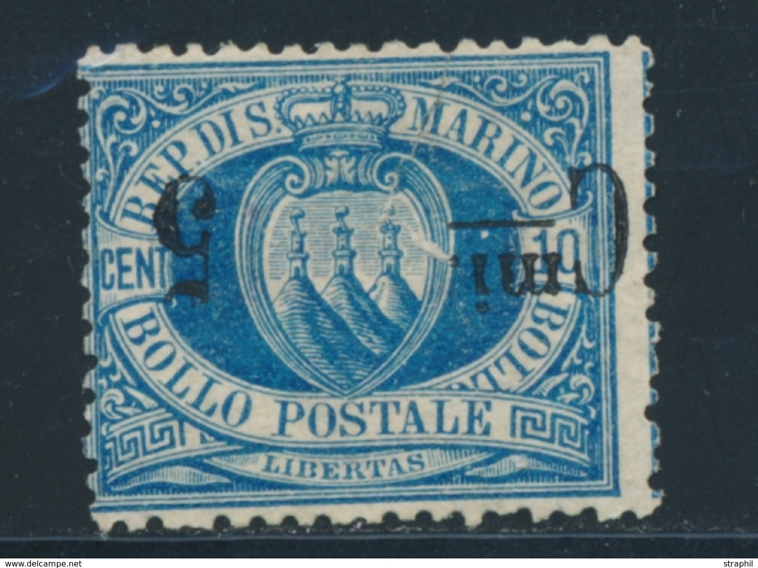 (*) SAINT MARIN - (*) - N°8 - Surch. Renversée - TB - Unused Stamps
