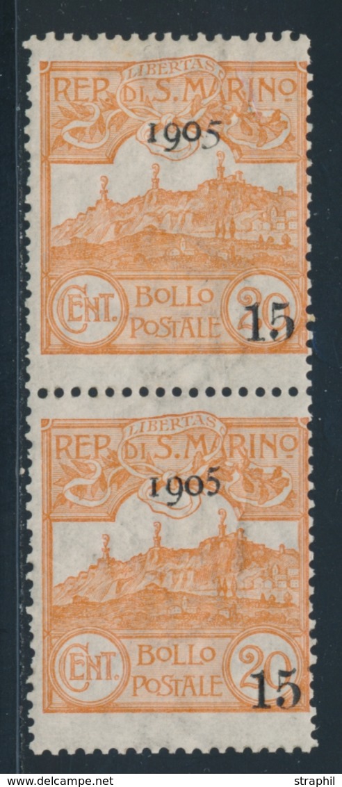 ** SAINT MARIN - ** - N°46/46a - Se Tenant - Paire Vertic. - TB - Unused Stamps