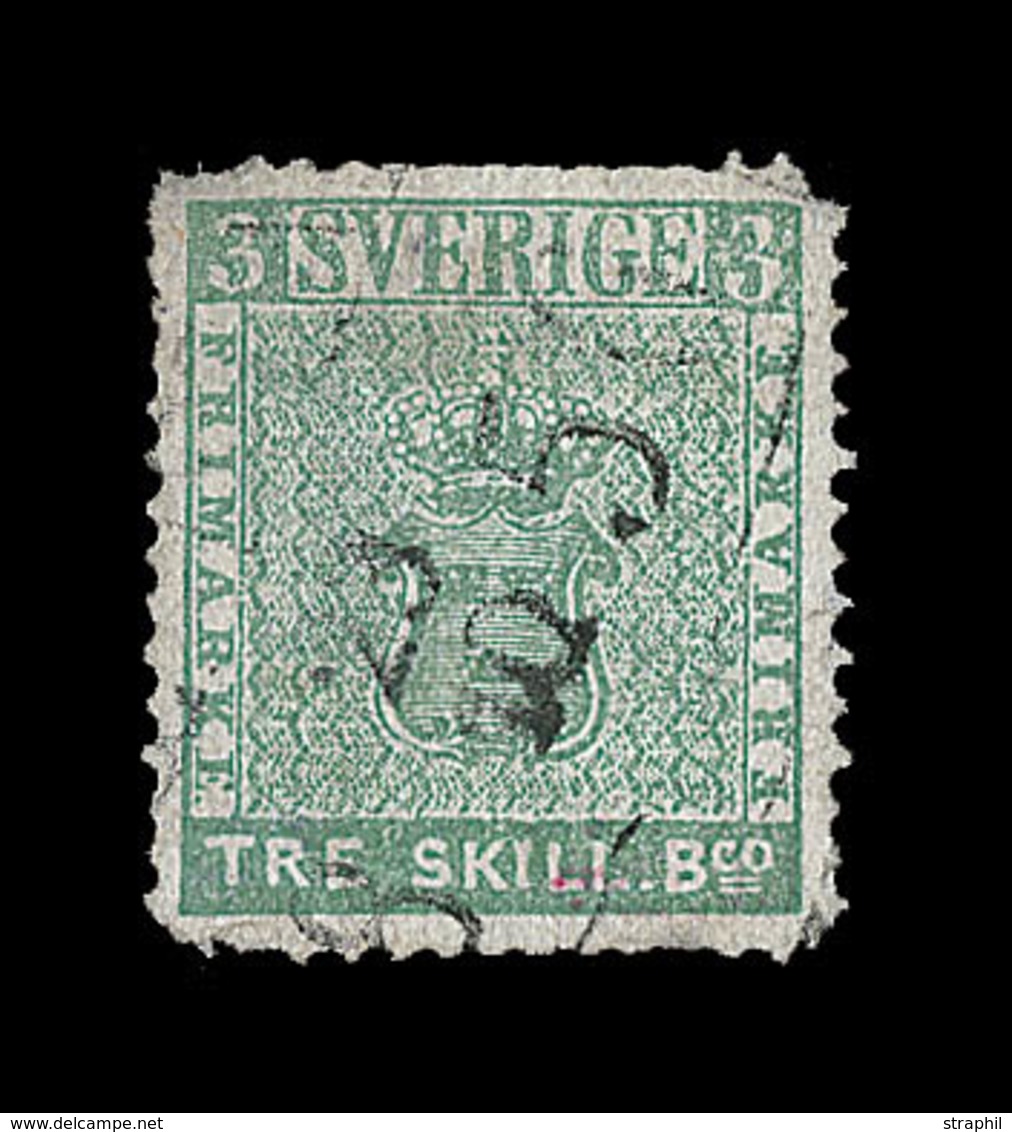 O SUEDE - O - N°1 - 3 Sk Vert - Defct. - Signé JF Brun - - Used Stamps