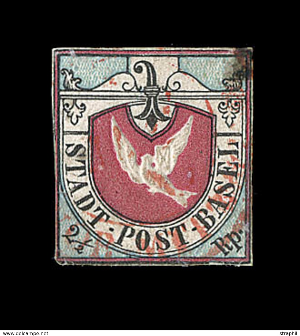 O SUISSE - O - N°8 - Colombe De Bâle - Defct. - Certif. Scheller - 1843-1852 Poste Federali E Cantonali