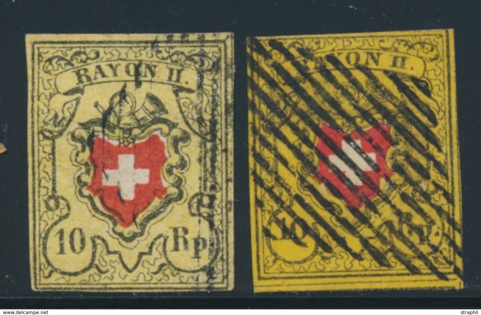 O SUISSE - O - N°15, N°15A -signé A. Brun - TB - 1843-1852 Federal & Cantonal Stamps