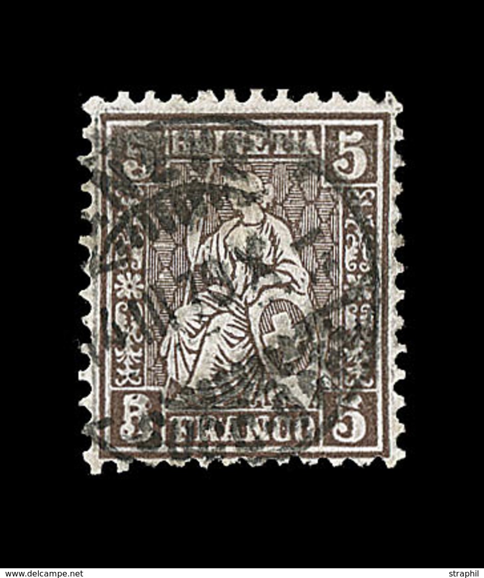 O SUISSE - O - N°35c - Obl. Impression Bas Gauche - TB - 1843-1852 Federal & Cantonal Stamps