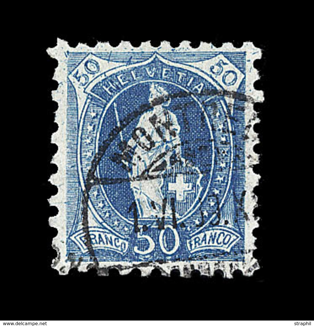 O SUISSE - O - N°84 - 50c Bleu - TB Centrage - TB - 1843-1852 Federal & Cantonal Stamps