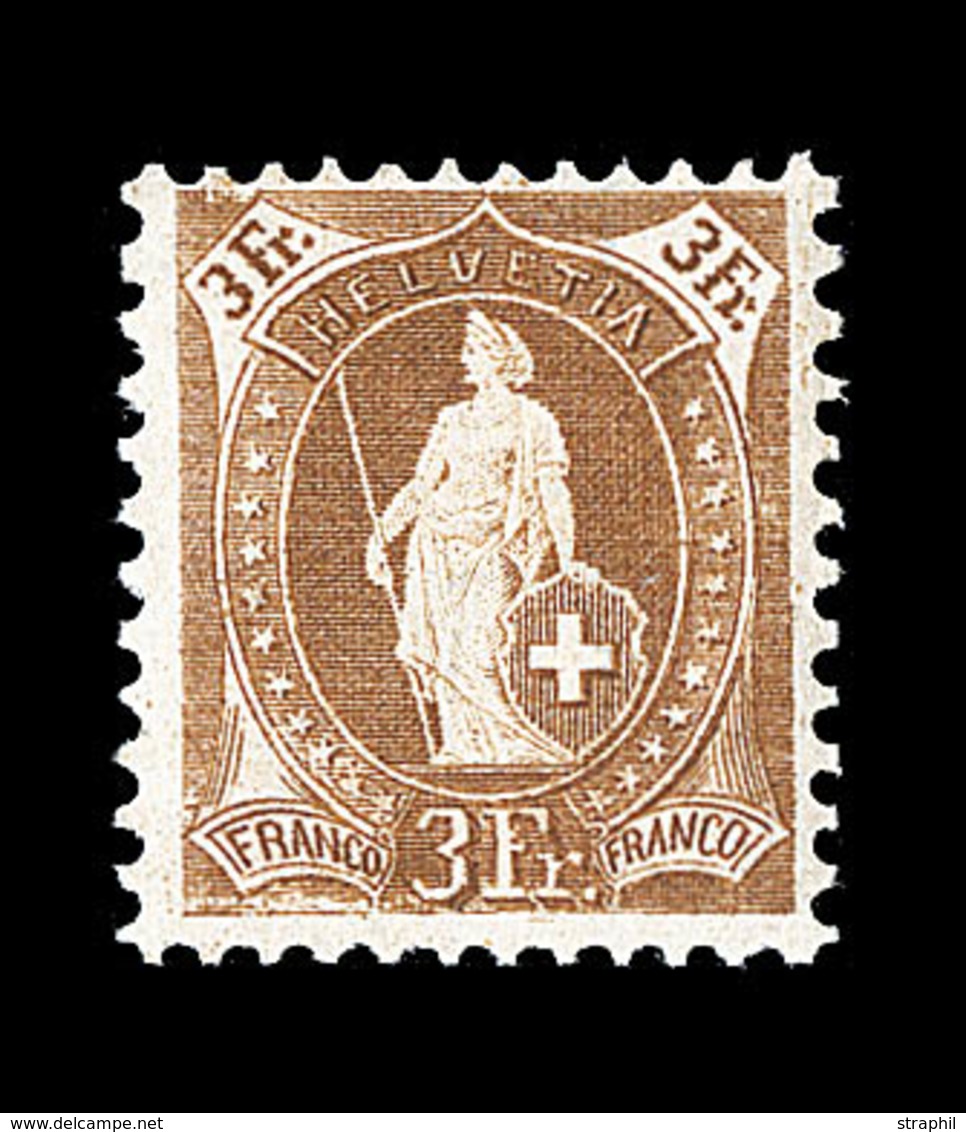 ** SUISSE - ** - N°99 - 3F Bistre - TB - 1843-1852 Kantonalmarken Und Bundesmarken