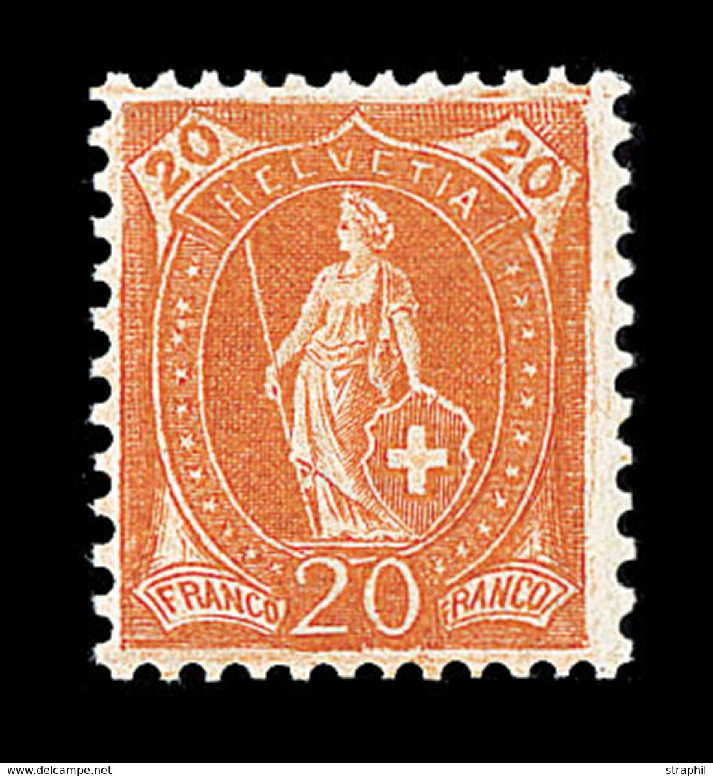 ** SUISSE - ** - N°106a - 20c Orange - Type II- TB - 1843-1852 Kantonalmarken Und Bundesmarken