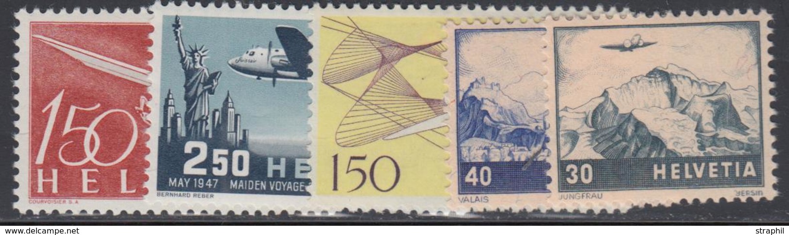 ** SUISSE - POSTE AERIENNE - ** - N°40/44 - 5 Val - TB - Used Stamps