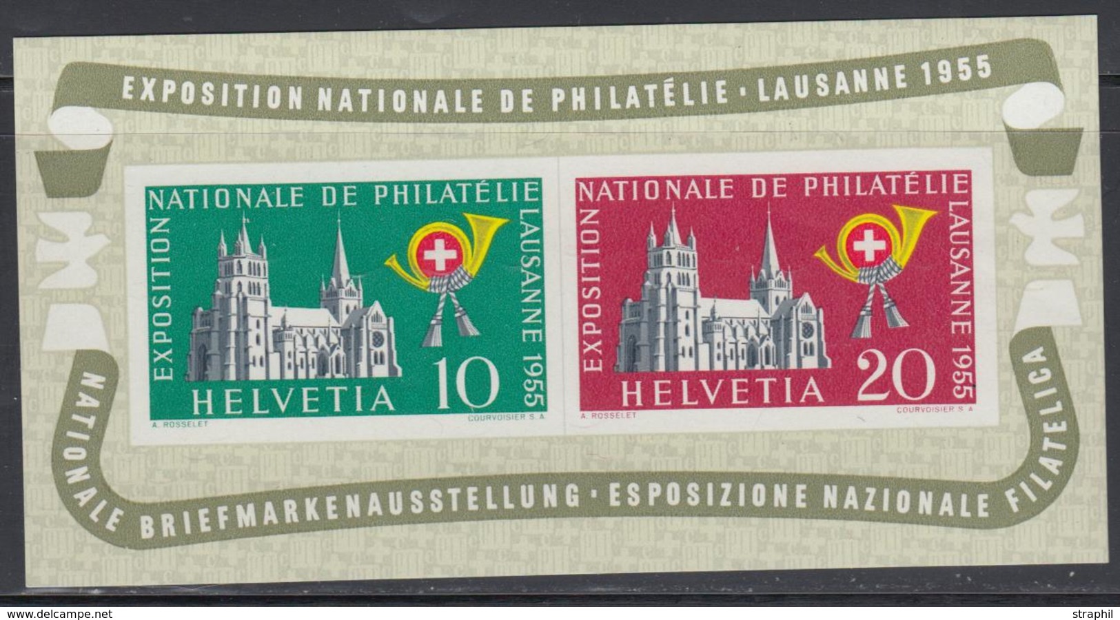 ** SUISSE - BLOCS FEUILLETS - ** - N°15 - Lausanne 1955 - TB - Blocks & Kleinbögen