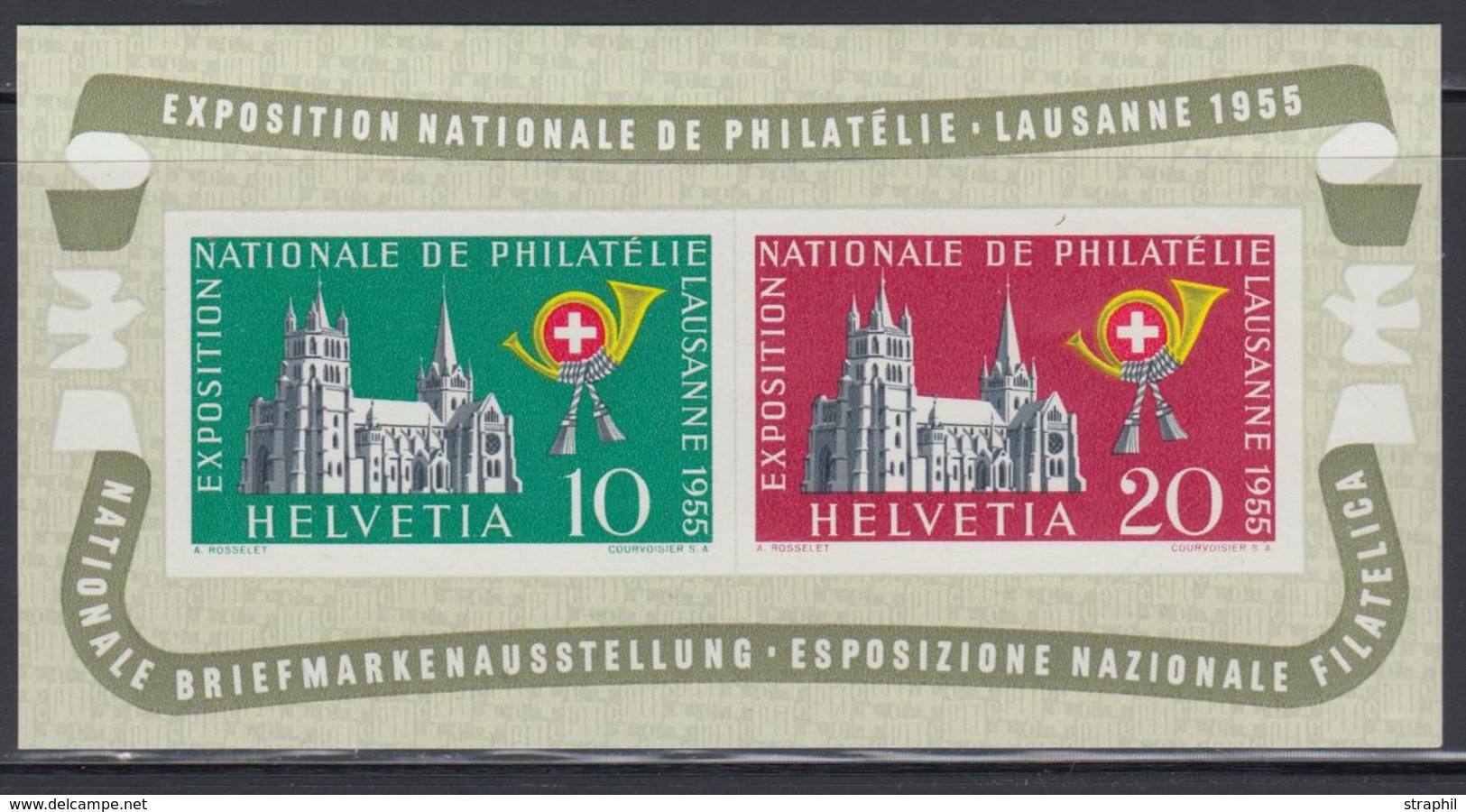 ** SUISSE - BLOCS FEUILLETS - ** - N°15 - LAUSANNE 1955 - TB - Blocks & Kleinbögen