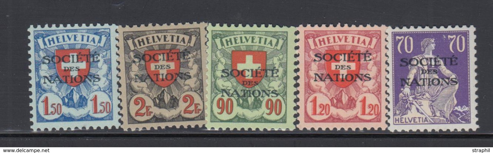 * SUISSE - TIMBRES DE SERVICE - * - N°56a/60a - 5 Val - Papier Gaufré - TB - Officials