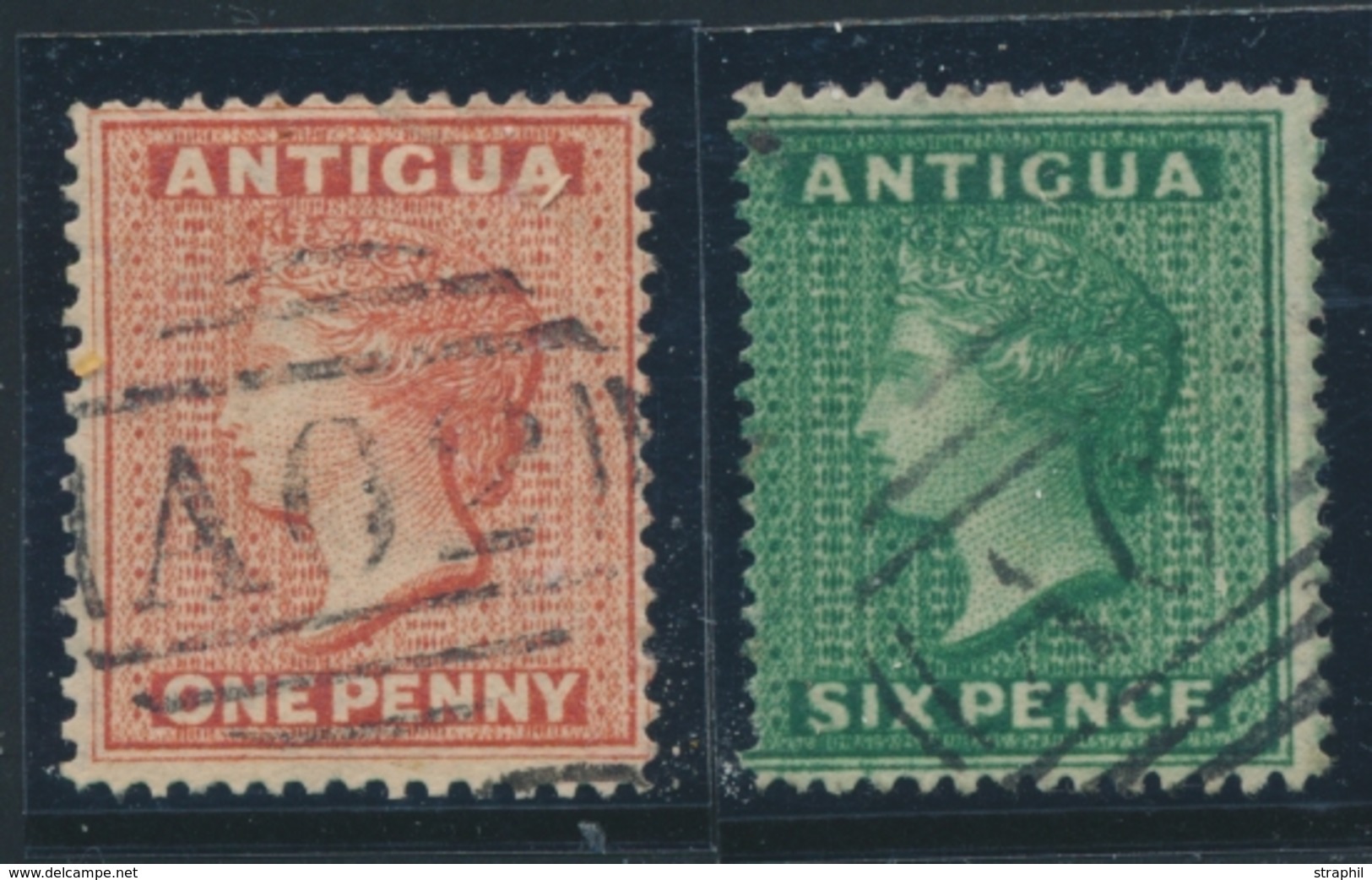 O ANTIGUA - O - N°2A/3 - 1p Vermillon Et 6p Vert - TB - Antigua Und Barbuda (1981-...)