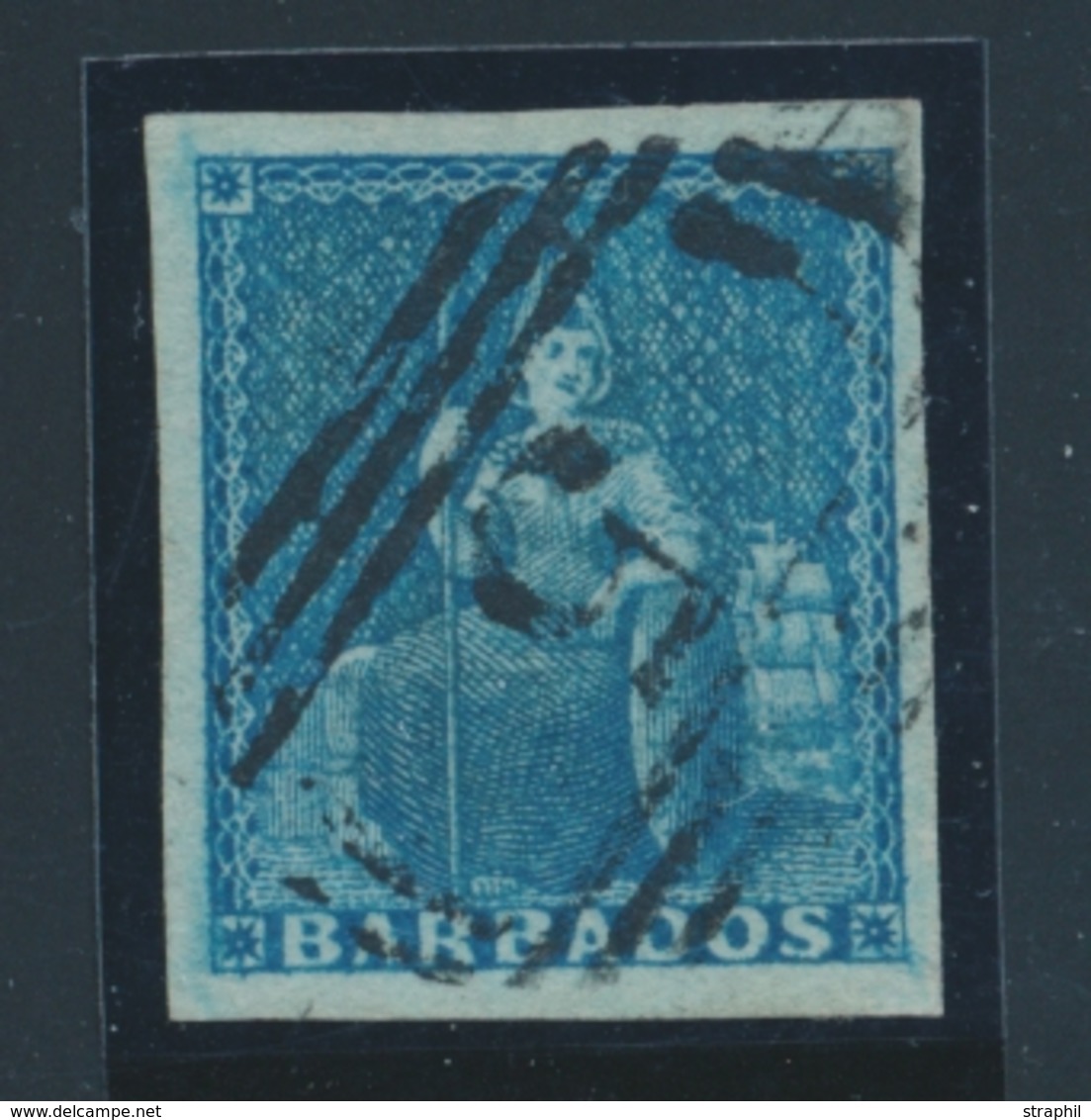 O BARBADE - O - N°2 -(1p.) Bleu - Belles Marges - Signé - TB - Barbados (1966-...)