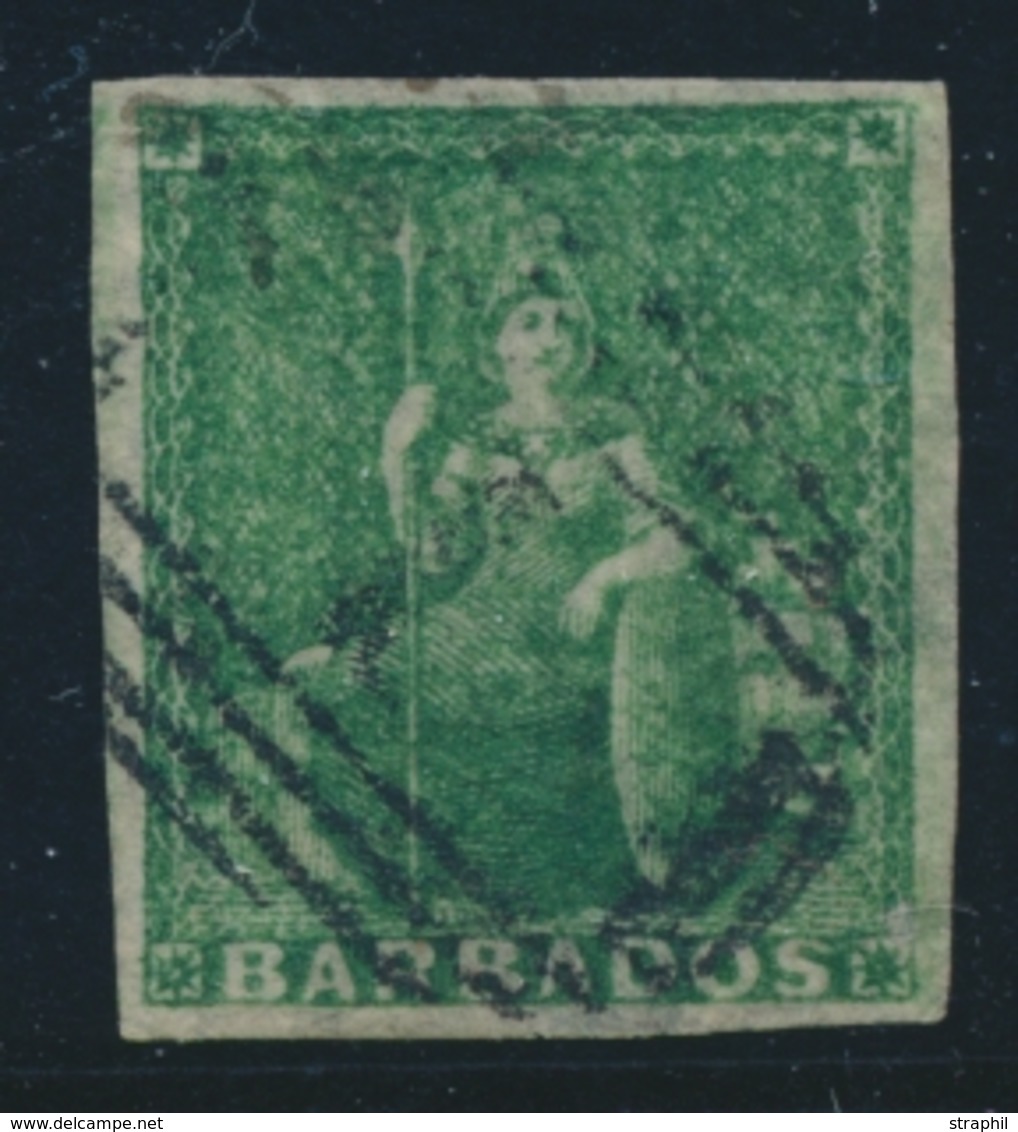 O BARBADE - O - N°4 - ½ P Vert - TB - Barbados (1966-...)