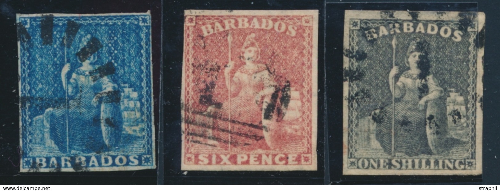 O BARBADE - O - N°5/7 - 3val De 1857/9 - B - Barbados (1966-...)