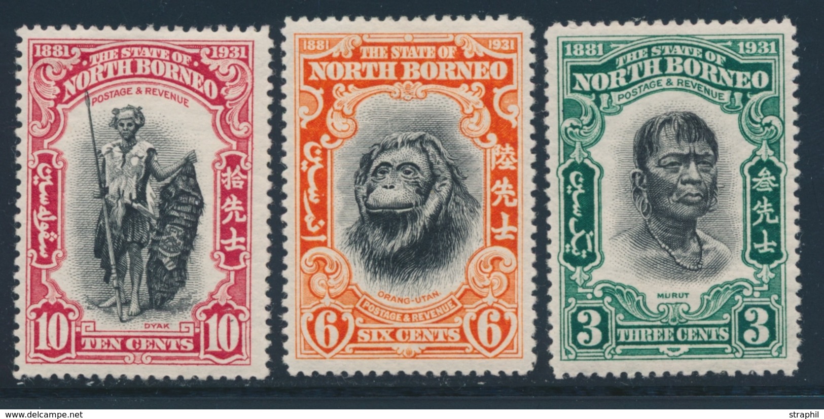 * BORNEO DU NORD - * - N°234/6 - Les 3 Val - TB - North Borneo (...-1963)