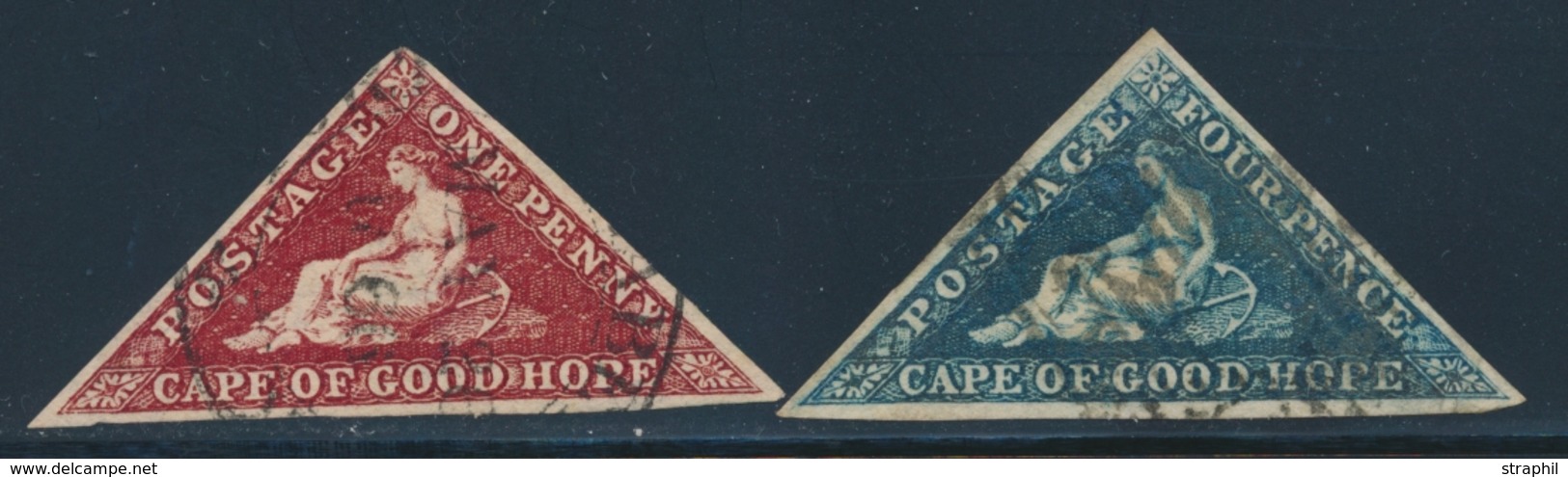 O CAP DE BONNE ESPERANCE - O - N°3/4 - 1 Et 4p De 1855/63 - TB - Kap Der Guten Hoffnung (1853-1904)