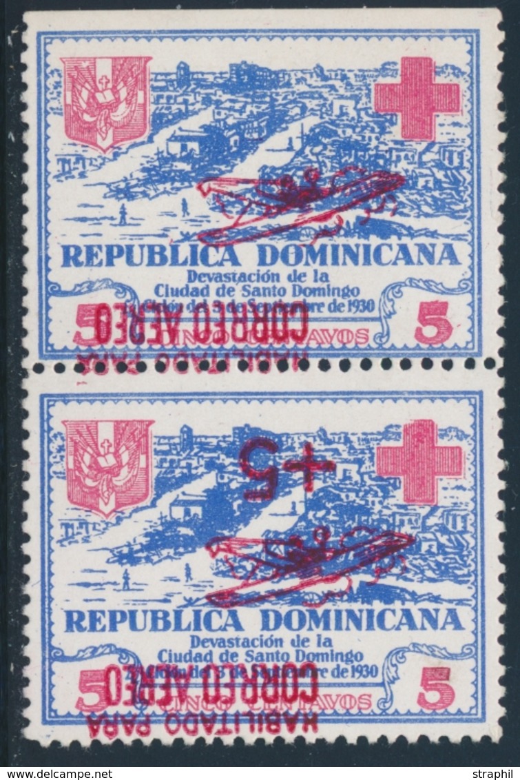 **/* REP. DOMINICAINE /POSTE AERIENNE - **/* - N°12 Paire - Surcharge Renversée Tenant à Normal - TB - Dominican Republic