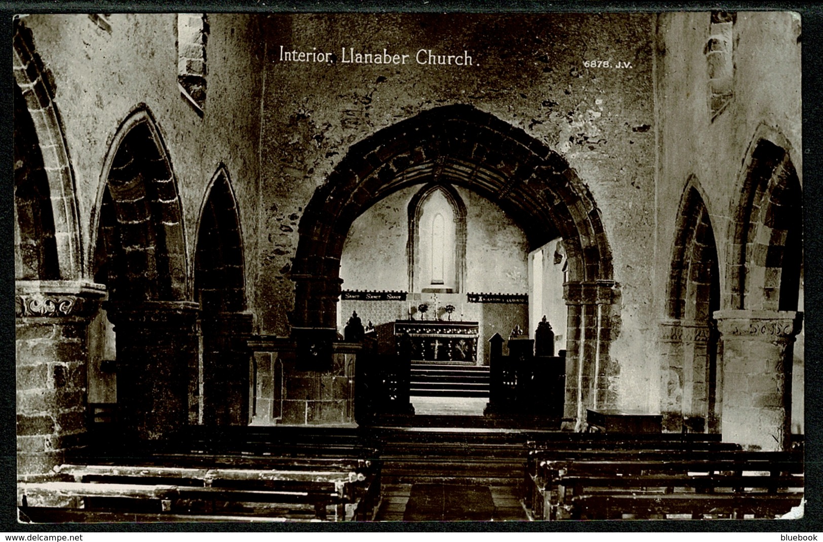 Ref 1293 - Early Real Photo Postcard - Interior Of Llanaber Church Merionethshire Wales - Merionethshire