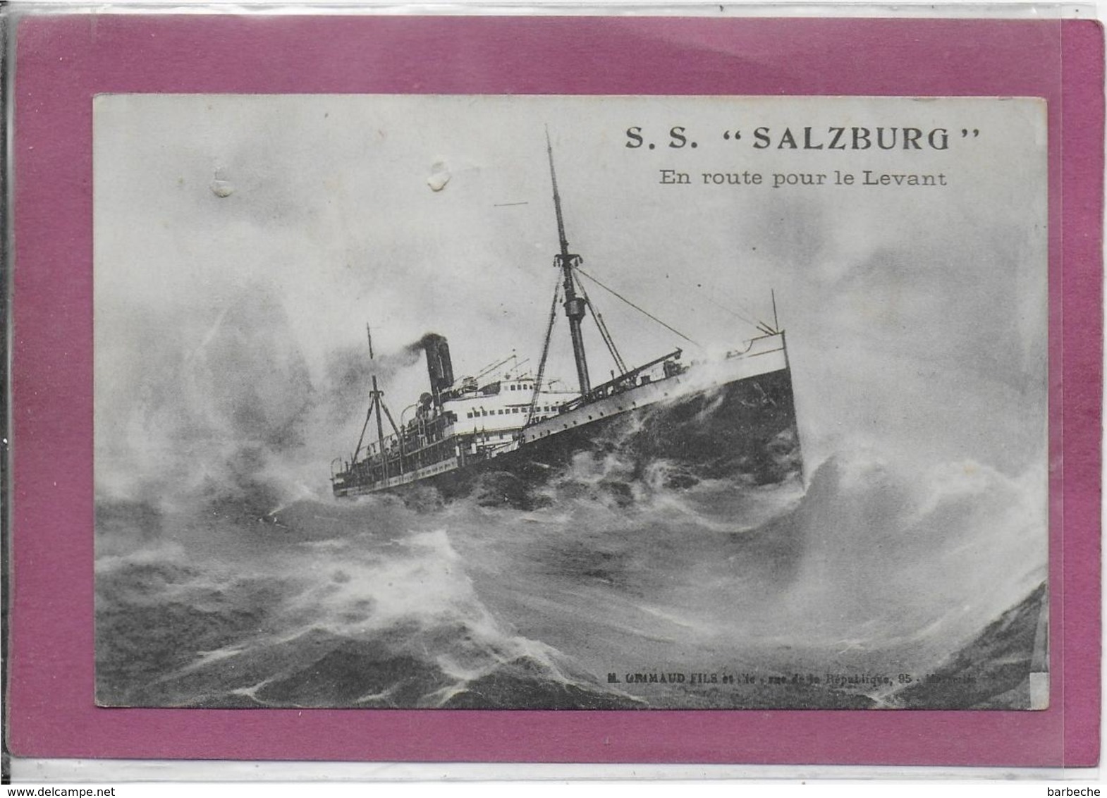 S.S. SALZBURG  Route Pour Le Levant - Steamers