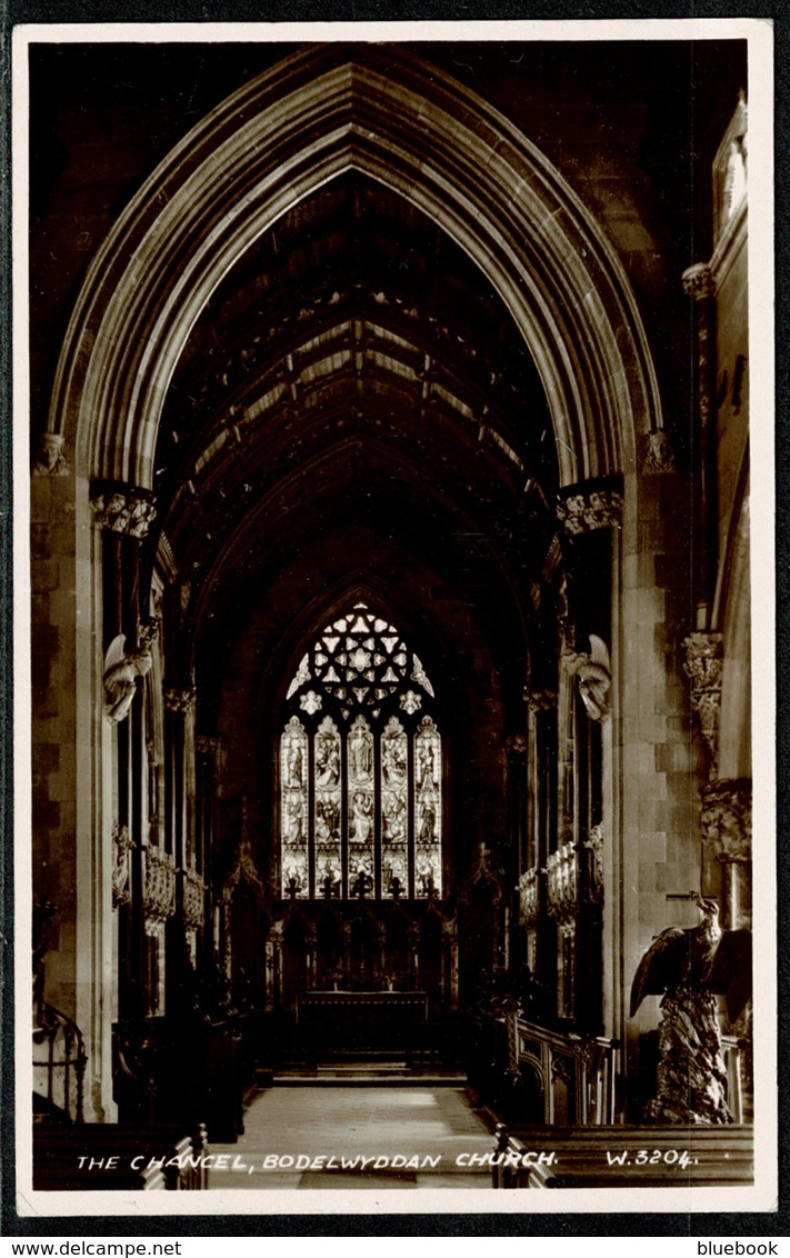 Ref 1295 - Real Photo Postcard - The Chancel Bodelwyddan Church Denbighshire Wales - Denbighshire