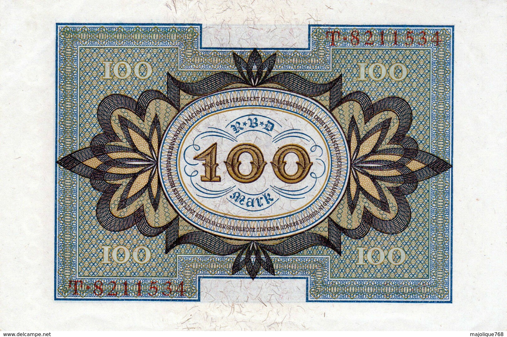 Billet Allemand De 100 Mark - 1-novembre-1920 - 7 Chiffres En S U P- - 100 Mark