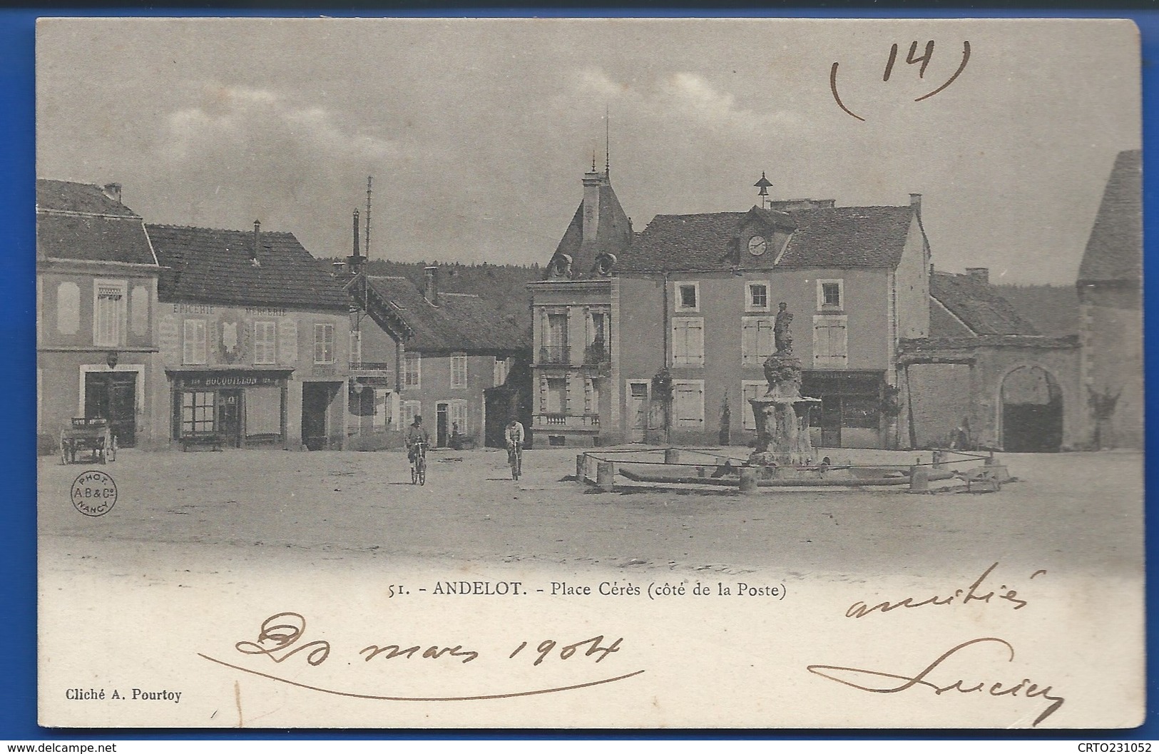ANDELOT    Place Cérès      Animées  écrite En 1904 - Andelot Blancheville