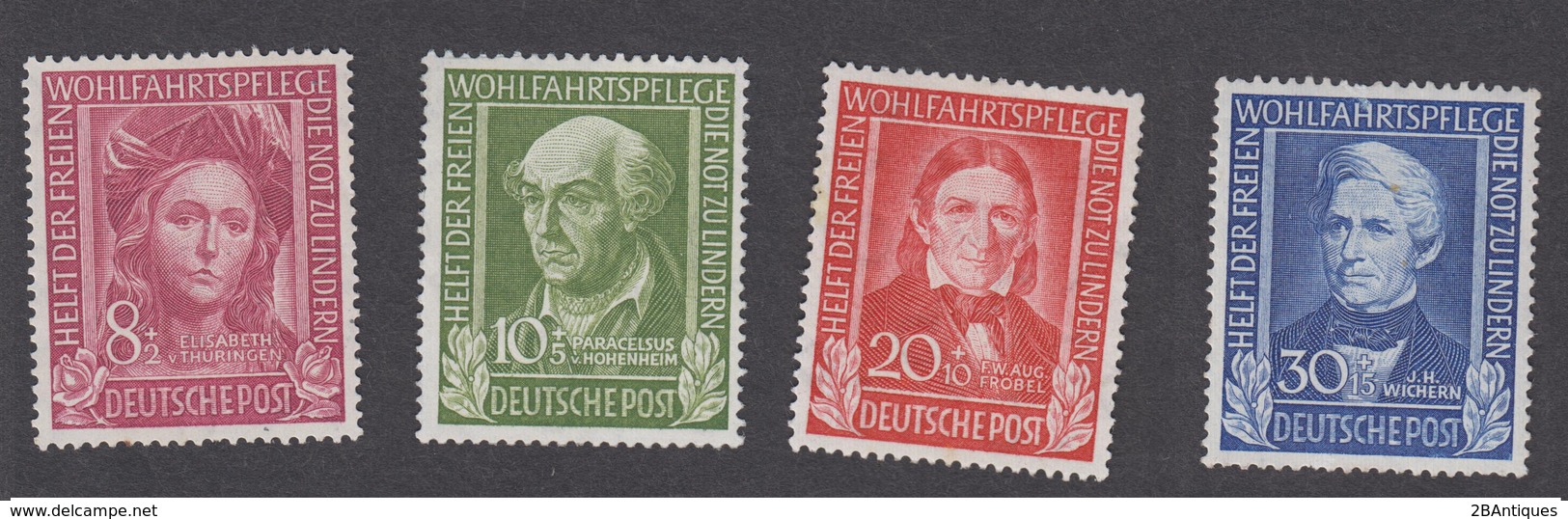BRD 1949 - Helfer Der Menschheit Michel 117-120 Postfrisch MNH** 120€ Katalogwert! - Nuovi