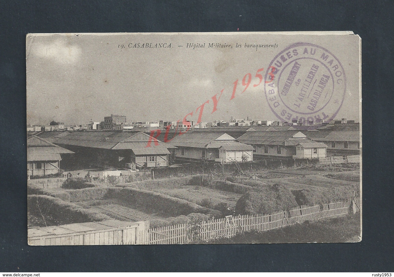 MILITARIA CPA EN FRANCHISE MILITAIRE ECRITE DE CASABLANCA HOPITAL NON ECRITE CACHET MILITAIRE TROUPES DEBARQUÉES MAROC : - Guerre De 1914-18