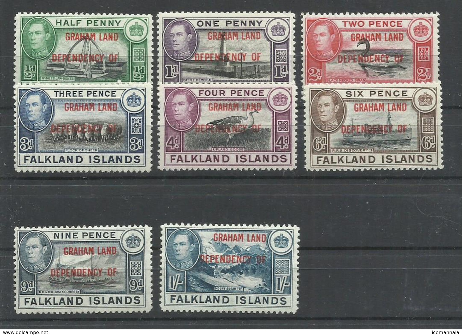 FALKLAND ISLANDS, GRAHAM LAND YVERT  9/16  MH  * - Nuevos