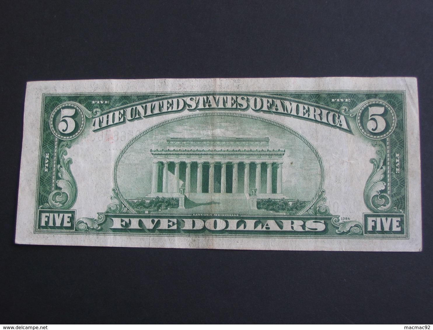 5 Five  Dollar USA 1934  - The United States Of America - Etats-Unis D'Amérique  **** EN ACHAT IMMEDIAT **** - Biglietti Degli Stati Uniti (1928-1953)