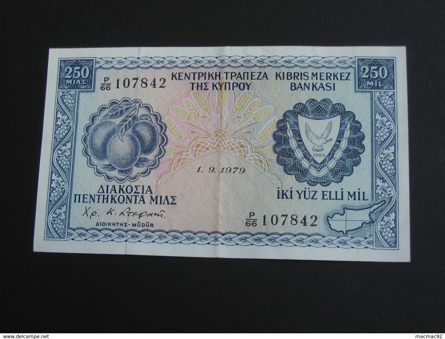 250 Mills 1979 - CHYPRE - Cyprus - Kibris Merkez Bankasi  **** ACHAT IMMEDIAT **** - Chypre