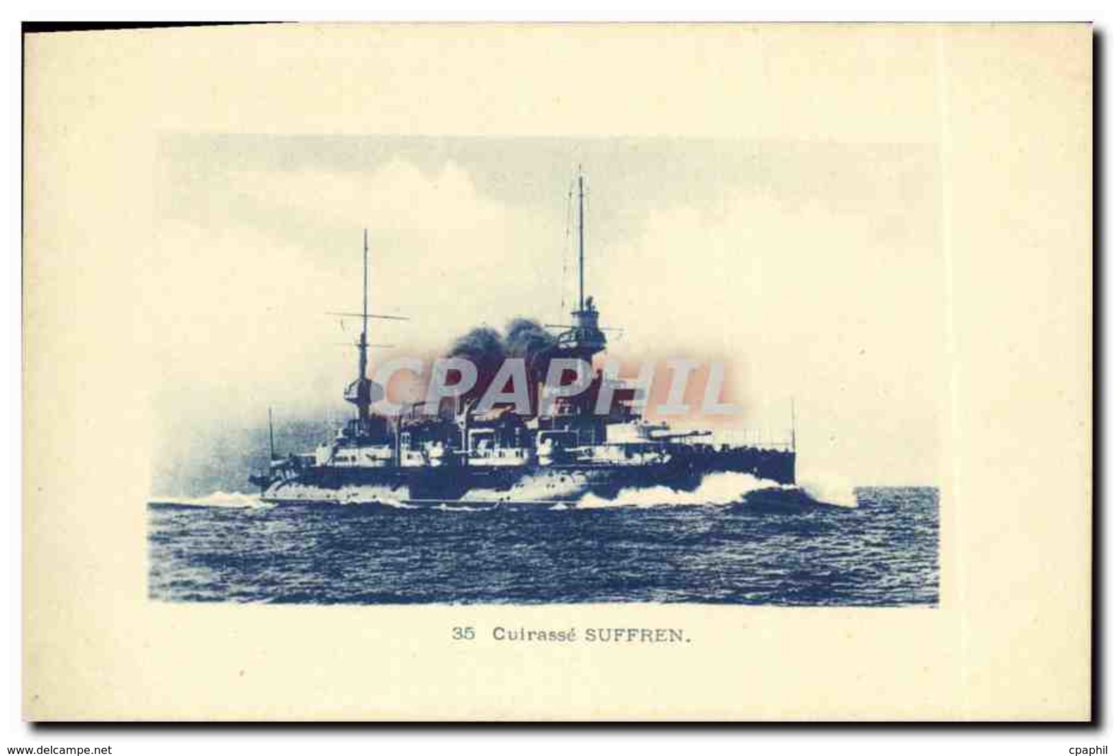 CPA Bateau Guerre Cuirasse D Escadre Suffren - Warships