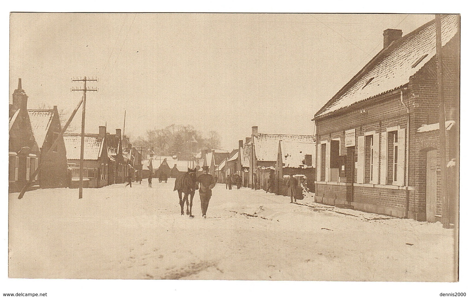 GOEULZIN (59) - CARTE PHOTO - Vue Du Village En Hiver (période Supposée 1914 - 1918) - Altri & Non Classificati