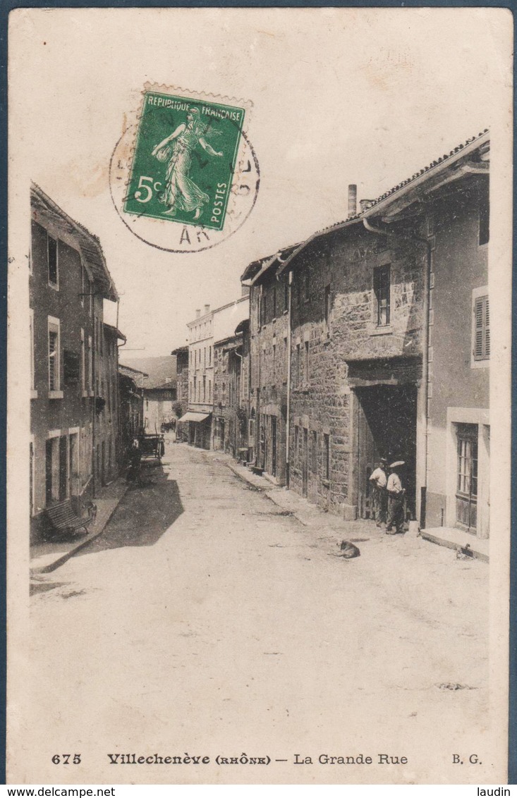 Villechenève , La Grande Rue , Pli Coin Haut Droit , Animé - Autres & Non Classés