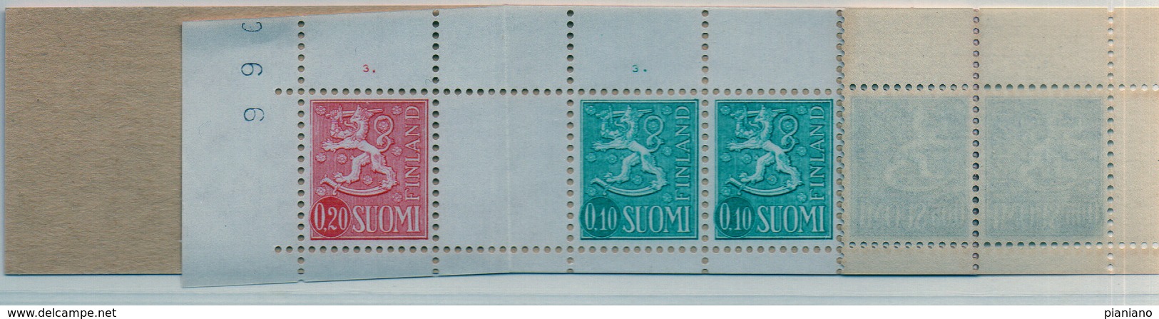 PIA - FINLANDIA  - 1965 : Carnet D 0,50con Francobollo Di Uso Corrente Leone Rampante  - (Yv C534B II) - Libretti