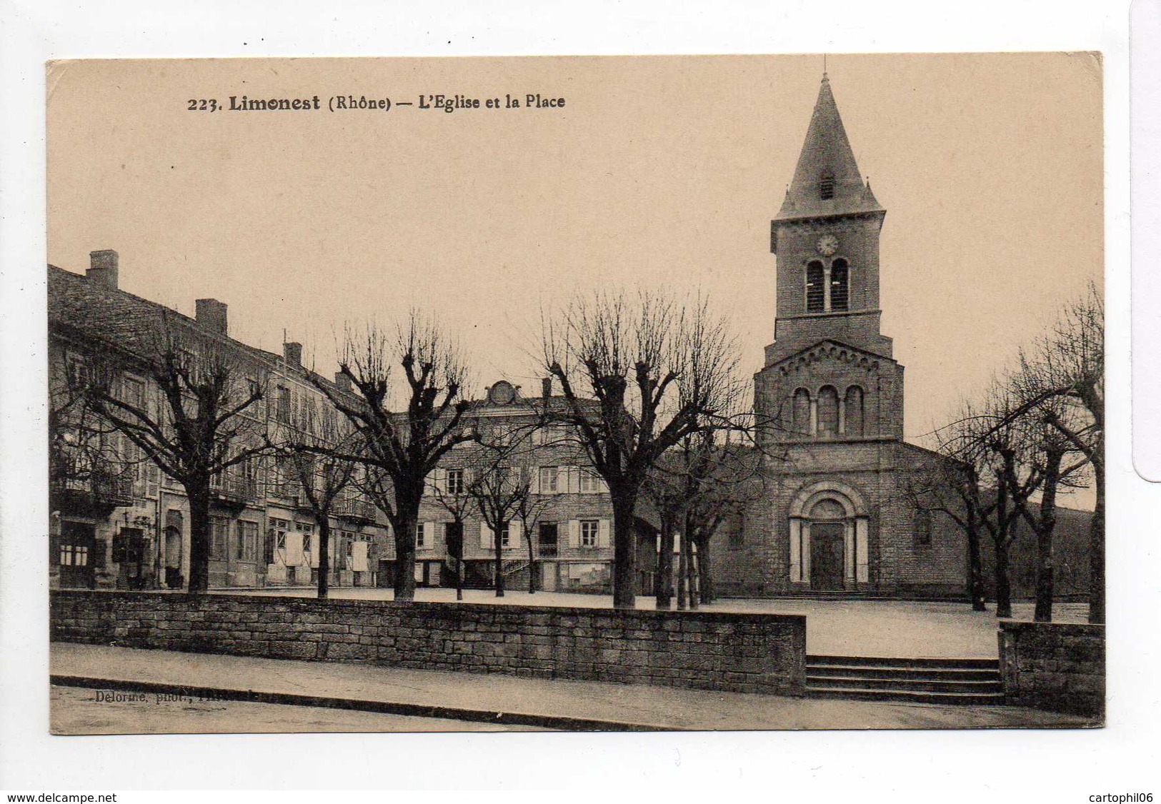 - CPA LIMONEST (69) - L'Eglise Et La Place 1922 - Photo Delorme 223 - - Limonest