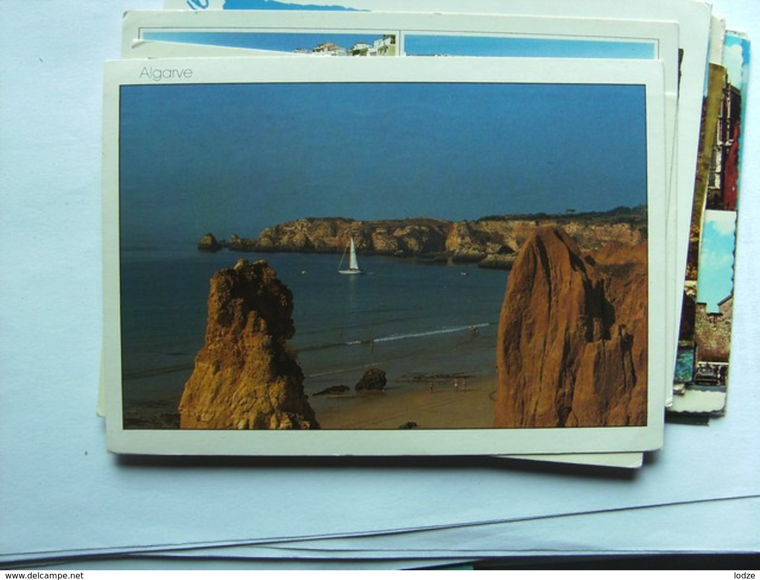 Portugal Algarve Beach And Boat Near Rocks - Andere & Zonder Classificatie