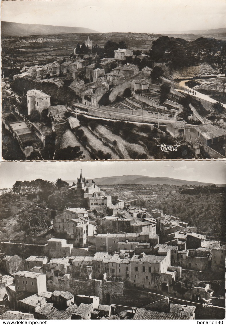 2 CPSM 84 BONNIEUX VUE AERIENNE GENERALE - Bonnieux