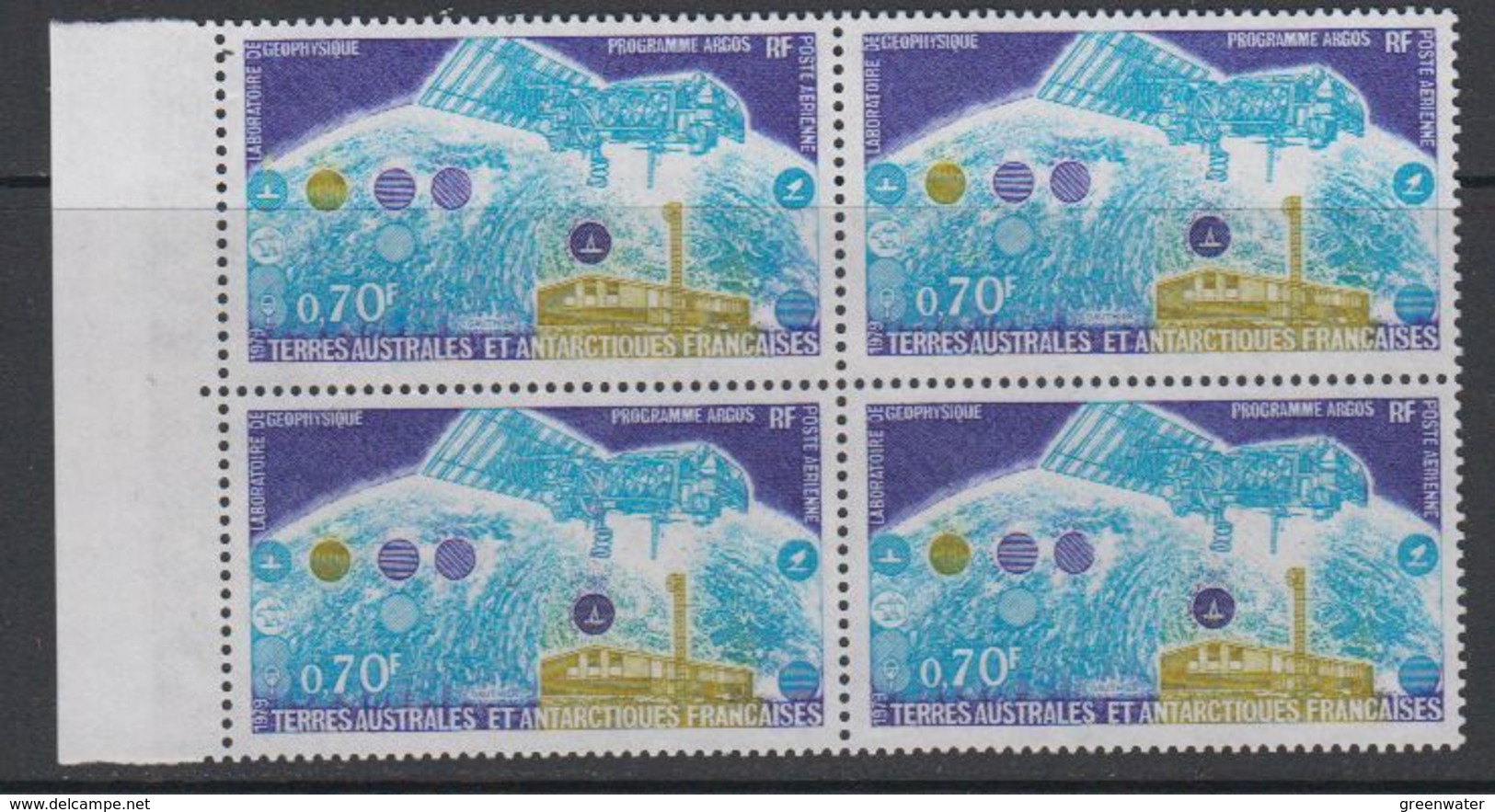 TAAF 1979 Space / Satellite Argos 1v Bl Of 4 ** Mnh (42877) - Ongebruikt