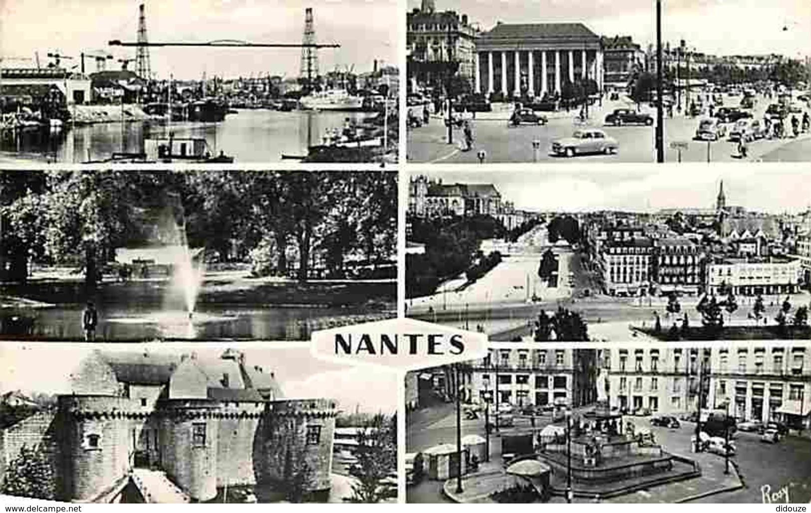 44 - Nantes - Multivues - Automobiles - Le Pont Tronsbordetur - La Bourse - Le Jardin Des Plantes - Voir Timbre - Voir S - Nantes