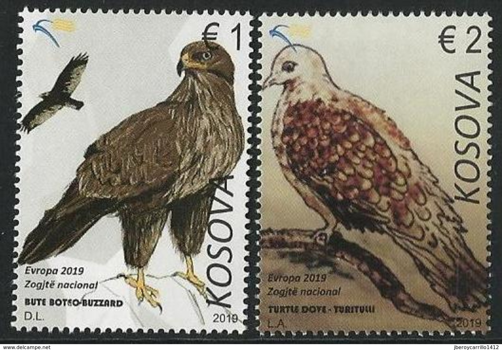 KOSOVO /KOSOVA REPUBLIC -EUROPA 2019 -NATIONAL BIRDS.-"AVES -BIRDS -VÖGEL -OISEAUX"- SERIE 2 V. - N - 2019