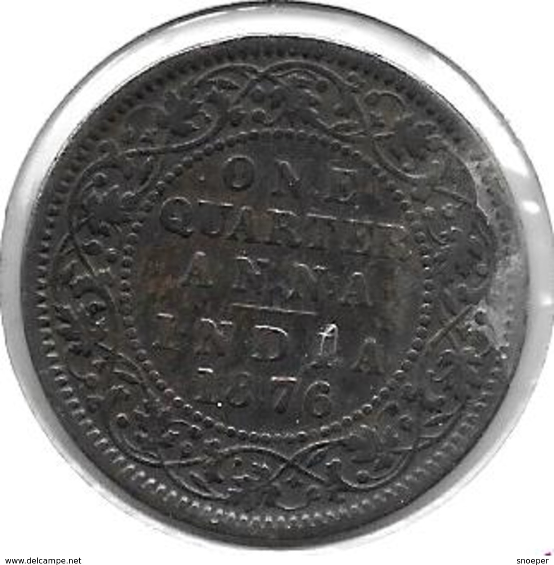 * Britisch India  1/4 Anna   1876c Km 467 - Inde