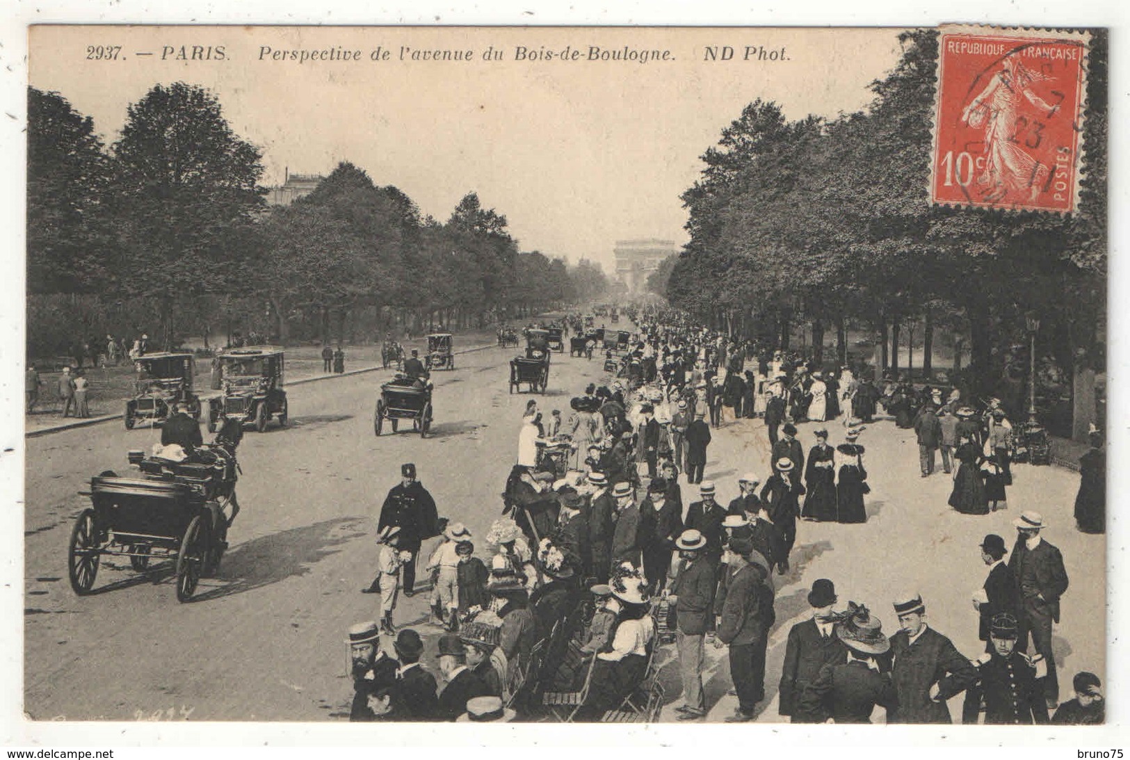 75 - PARIS 16 - Perspective De L'Avenue Du Bois De Boulogne - ND 2937 - 1911 - Arrondissement: 16