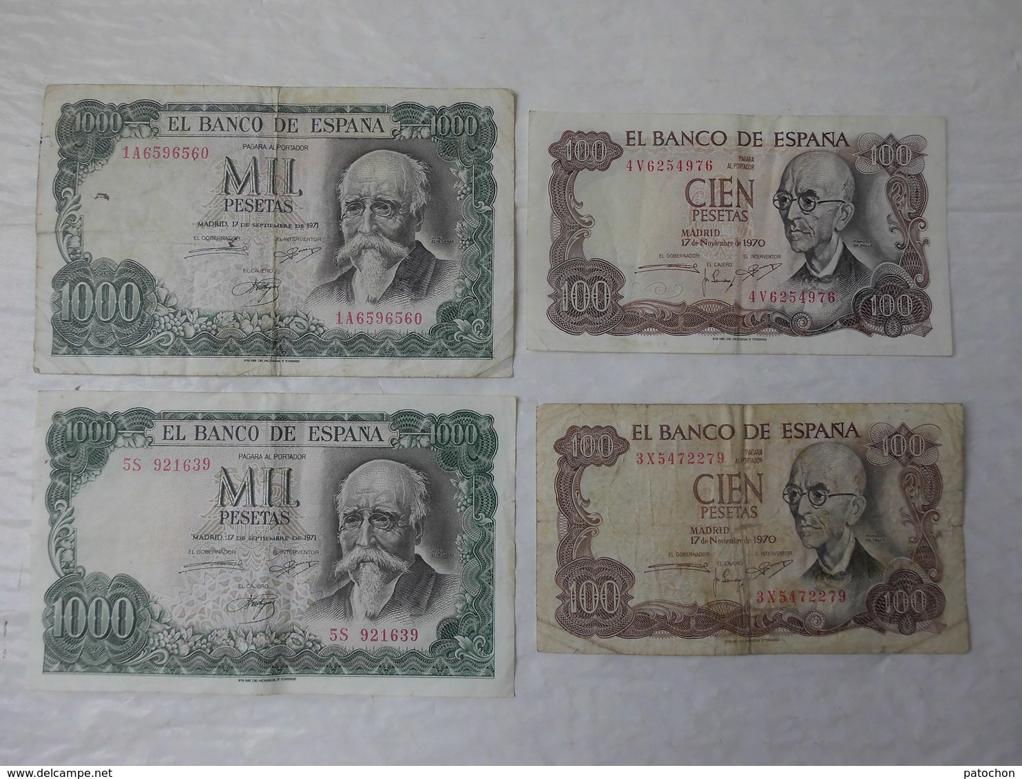 Billet De Banque Espagne 2 X 100 & 2 X 1000 Pesetas 1970 & 1971...! - 1000 Pesetas