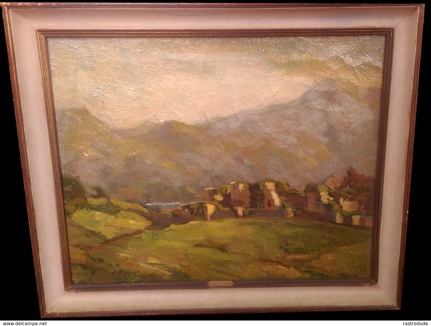 MARGARET THEYRE (1897 - 1977) OIL ON CANVAS - TITLE: MOUNTAINOUS LANDSCAPE - 50CM X 40CM - SIGNED - Oleo