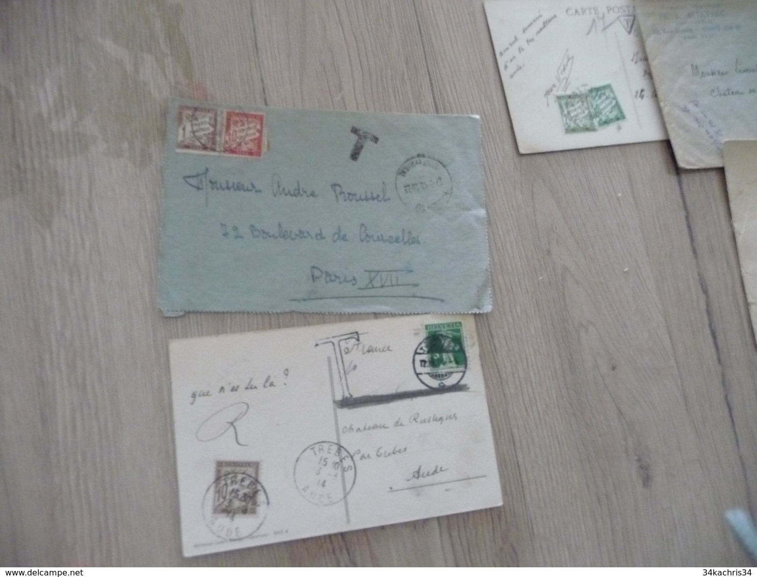 Lot Lettres France Avec Taxes Taxées - 1859-1959 Brieven & Documenten