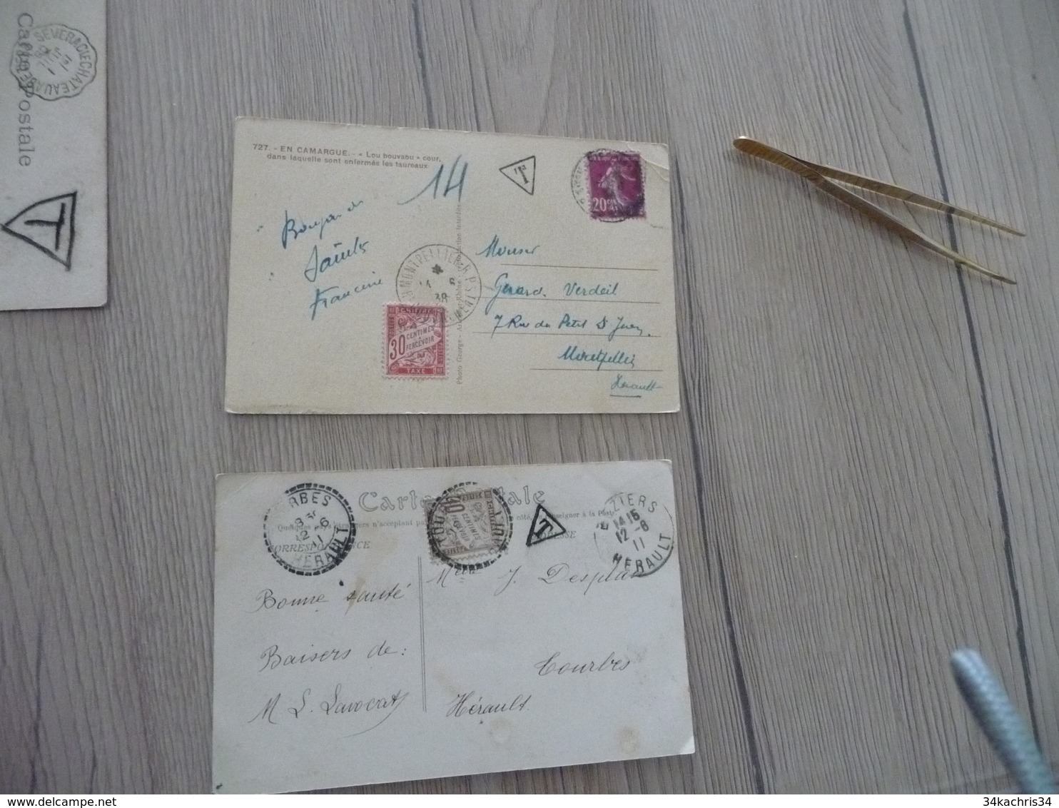 Lot Lettres France Avec Taxes Taxées - 1859-1959 Lettres & Documents