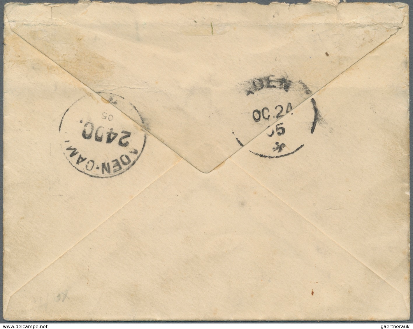 Aden: 1905, India Official Envelope 1a. Brown, Used 24.10 From "ADEN CMAP" To An Army Unit At "ADEN - Yémen